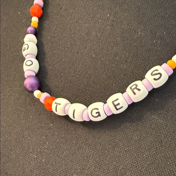 Vibrant 'Go Tigers' Beaded Necklace - Picture 4 of 5